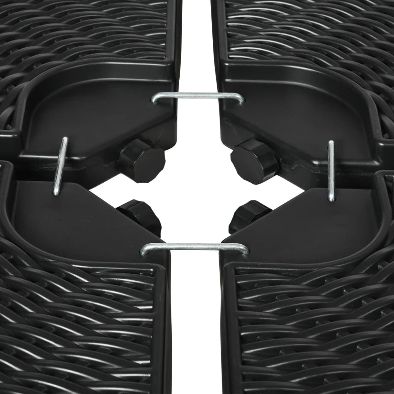 Black Fillable Cantilever Parasol Weight Set - 52kg