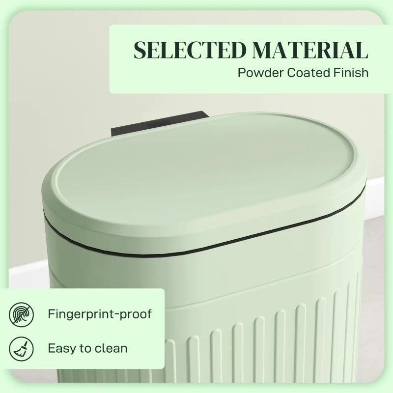 Light Green 20L Metal Kitchen Bin with Soft-Close Lid - Stylish & Durable Waste Container for Home & Office