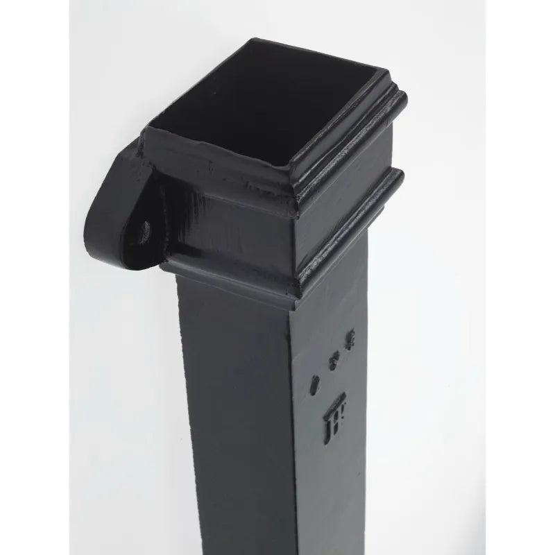 Hargreaves Cast Iron 125x70mm Eared Rectangular Pipe 1219mm - Painted Black