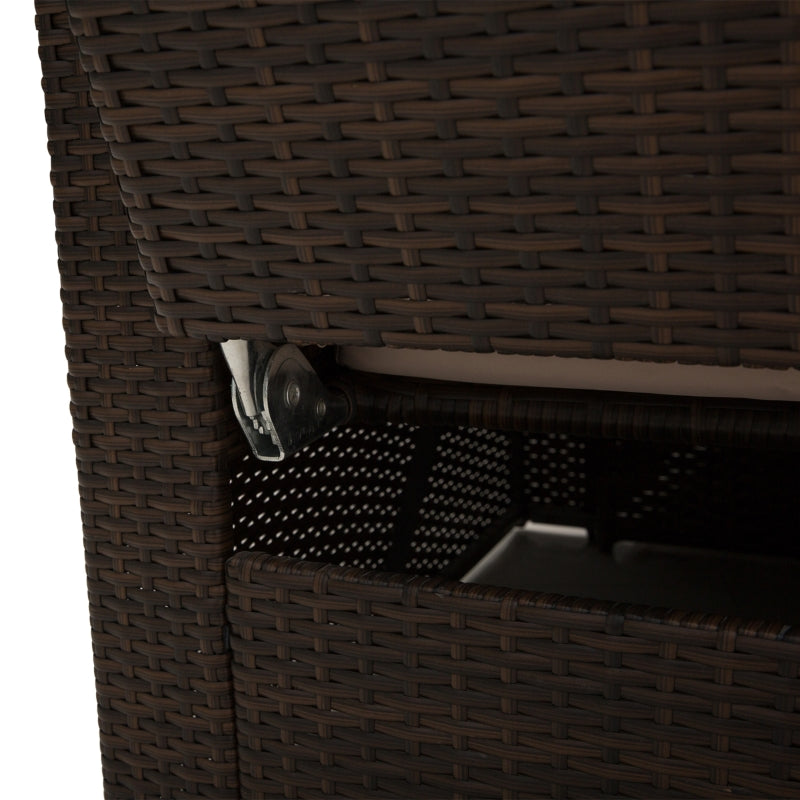 Brown Rattan 2-Seater Sofa Lounger Set