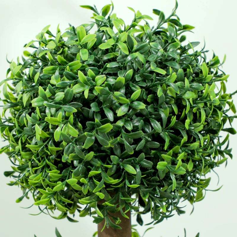 Set of 2 Decorative Artificial Boxwood Topiary Trees in Pot 100cm Green Indoor Outdoor Fake Plants for Home Decor