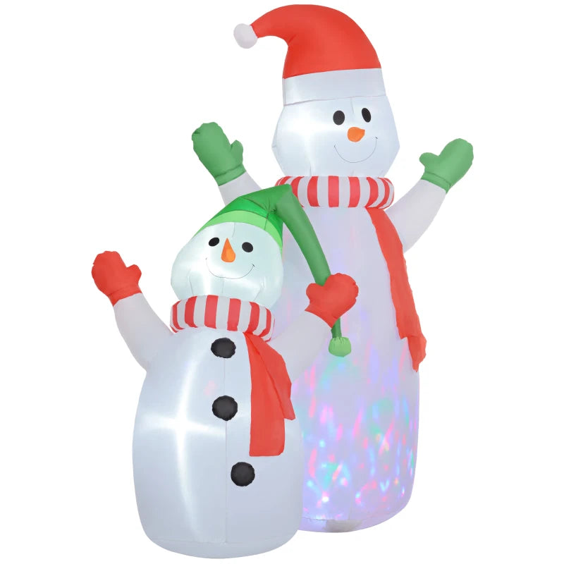 8ft Inflatable Snowman & Son Christmas Decoration - Festive Holiday Yard Decor for Outdoor Winter Wonderland