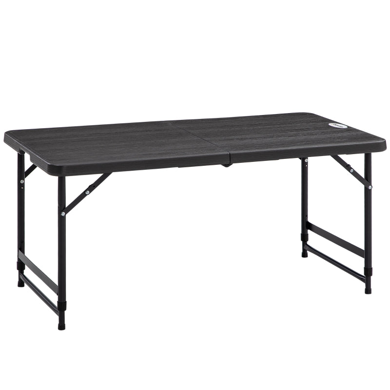 Foldable Outdoor Dining Table for 4, Adjustable Height, Dark Grey