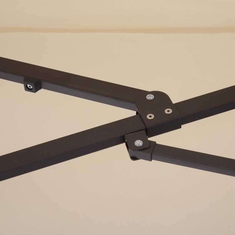 Double-Sided Beige Patio Sun Umbrella - 4.6m