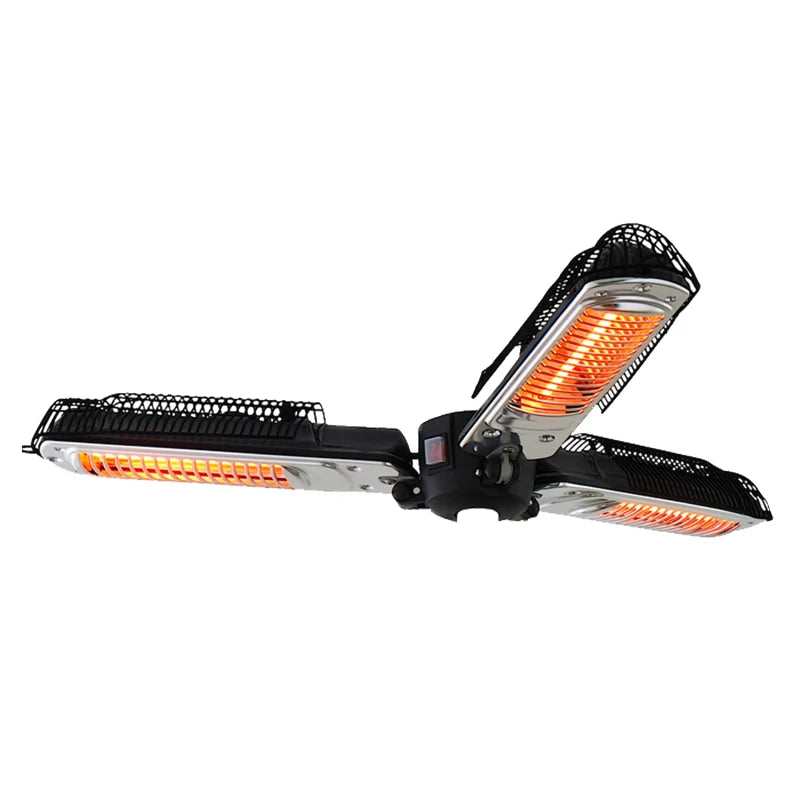 2000W Electric Umbrella Parasol Mounted Infrared Heater for Outdoor Gazebo Use - Efficient Heating Solution for Patios