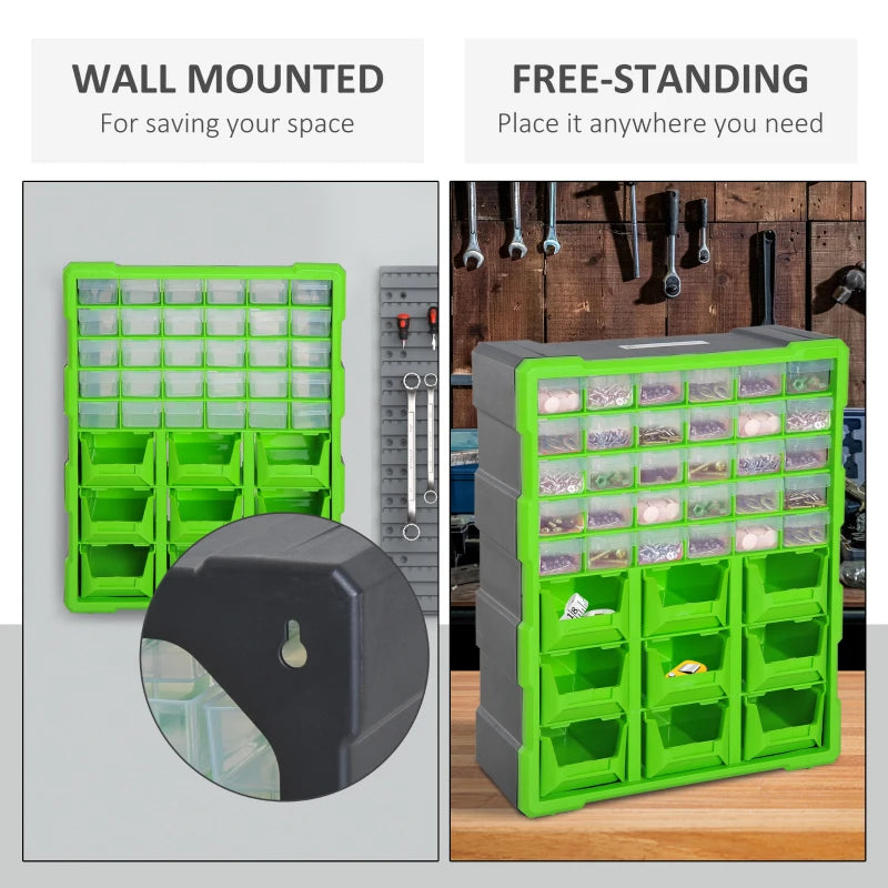 Efficient 39 Drawer Wall Mount Storage Solution