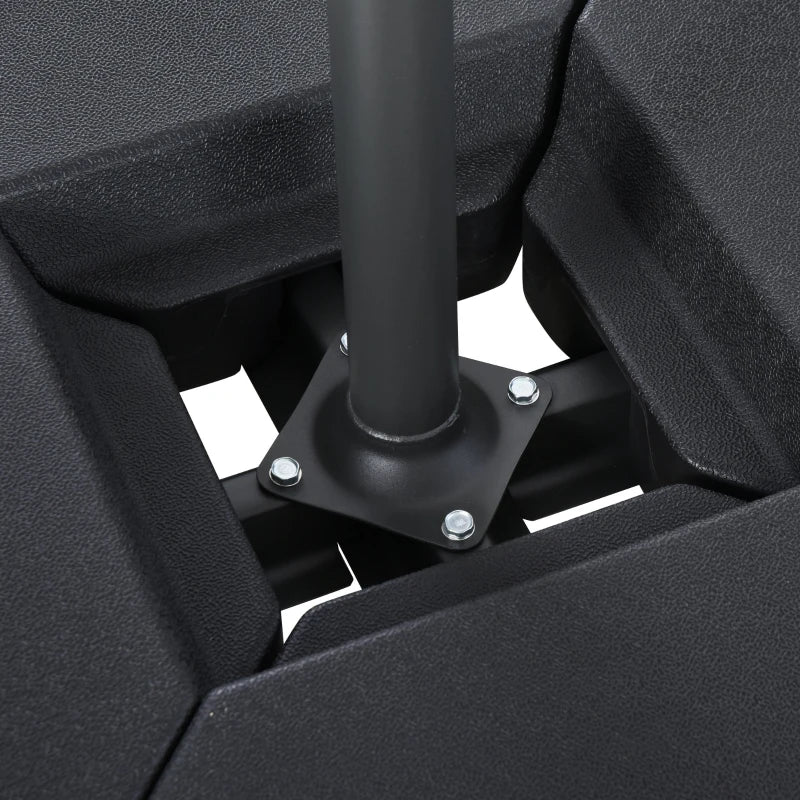 Black Fillable Parasol Base Weights - 60L Water or 72kg Sand - 4PCs