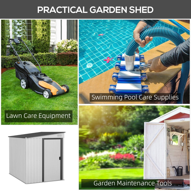 Silver Lean to Metal Garden Shed