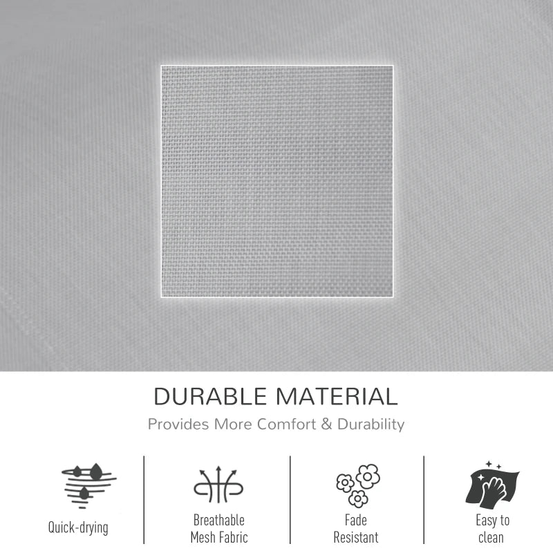 Grey Outdoor Rocking Chair with Mesh Fabric and Storage Bag