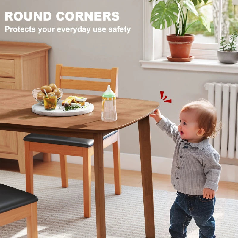Light Brown Pine Wood Rectangular Dining Table - Modern Design, Durable, Perfect for Family Gatherings and Dining Rooms