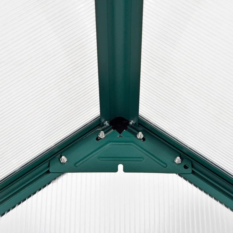 6ft x 6ft Green Polycarbonate Garden Greenhouse with Plant Bed