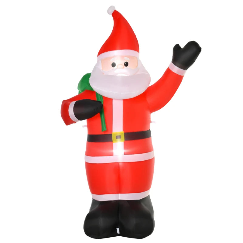 8ft Inflatable Santa Christmas Decoration with LED Lights - Holiday Yard Decor for Indoor & Outdoor Use