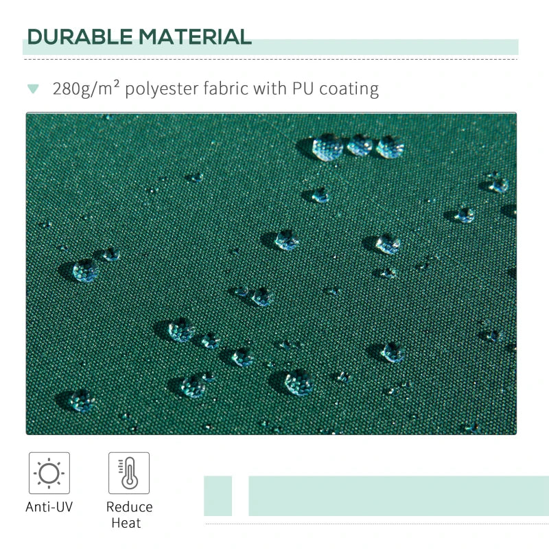Green 3m x 2m Retractable Sun Shade - 295L x 200W cm