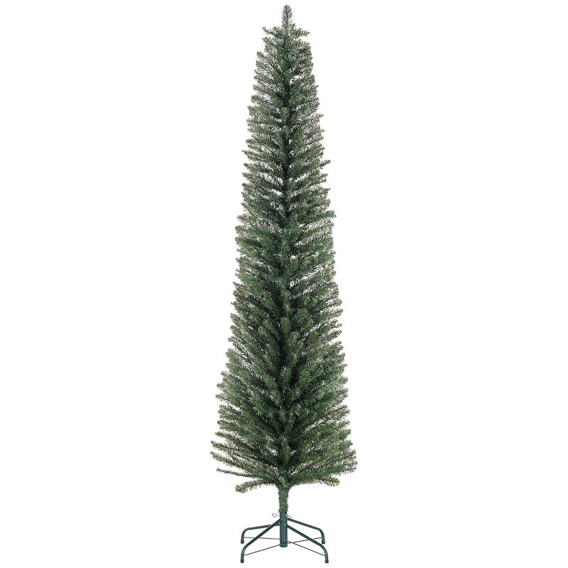 7ft Artificial Green Pencil Christmas Tree - Slim Design for Holiday Decor, Easy Assembly, Perfect for Small Spaces