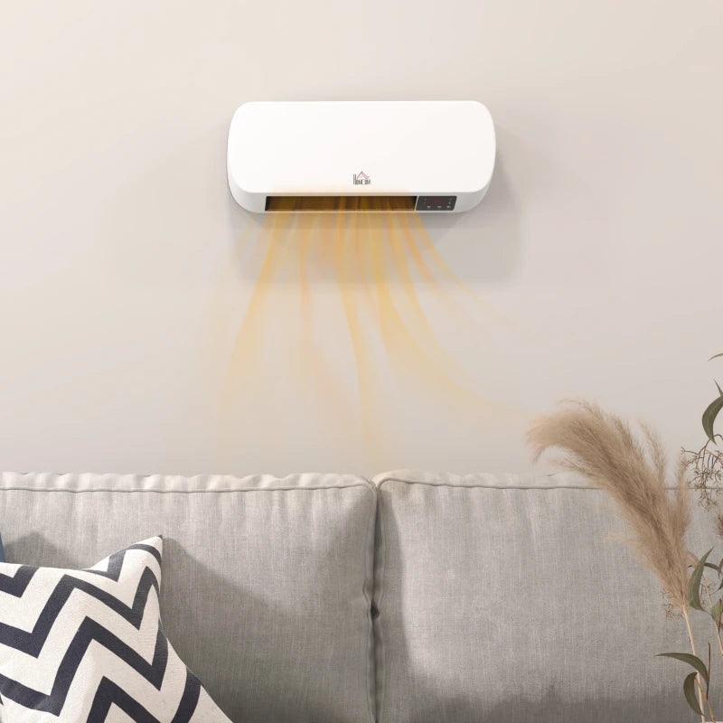 2000W Wall Mounted Ceramic Space Heater with Adjustable Temperature Range 10-49°C White