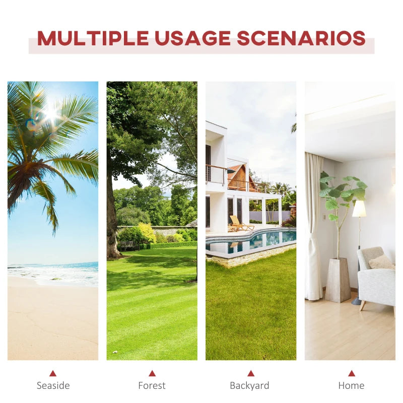 Multicolour Outdoor Hammock with Wooden Arc Stand - Garden Swing Bed