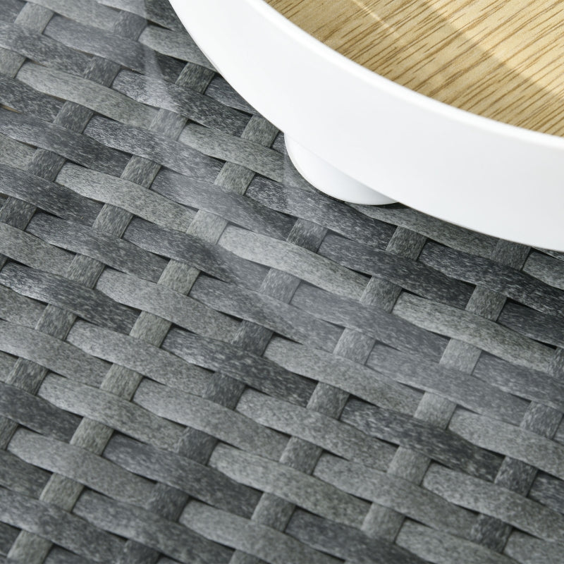 4 Seater Rattan Patio Furniture Set with Thick Beige Cushions