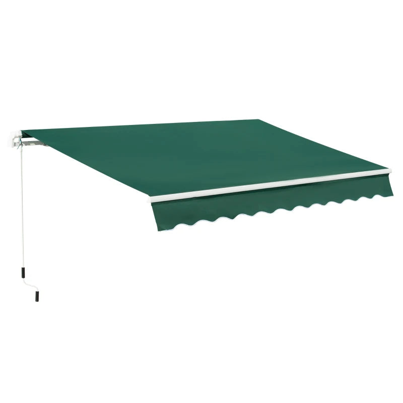 4m x 2.5m Manual Awning Sun Shade - Green