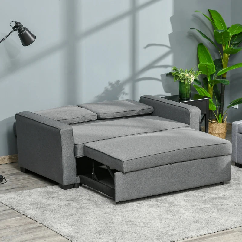 Grey Click Clack Double Sofa Bed with Adjustable Backrest for Living Room and Bedroom Comfort