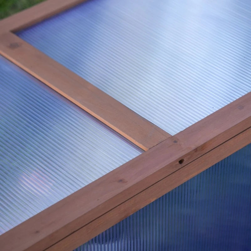 Brown Small Polycarbonate Greenhouse with Openable Top Cover, 100x65x40cm