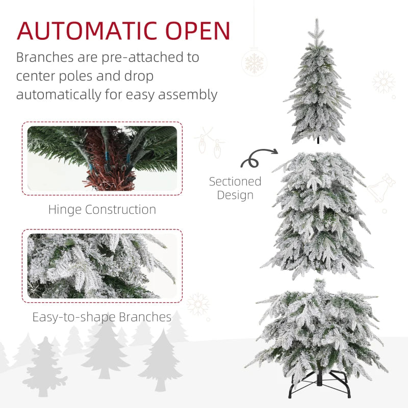 6ft Unlit Artificial Christmas Tree - Snow-Covered Holiday Decor for Festive Home Decoration