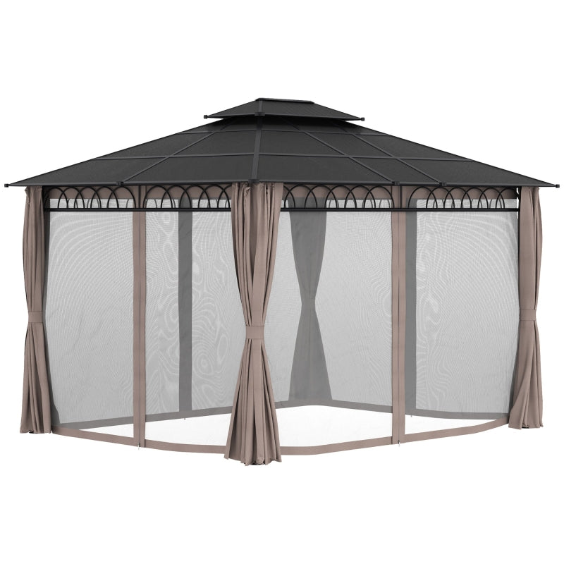 3.6m x 3m Polycarbonate Gazebo With Netting