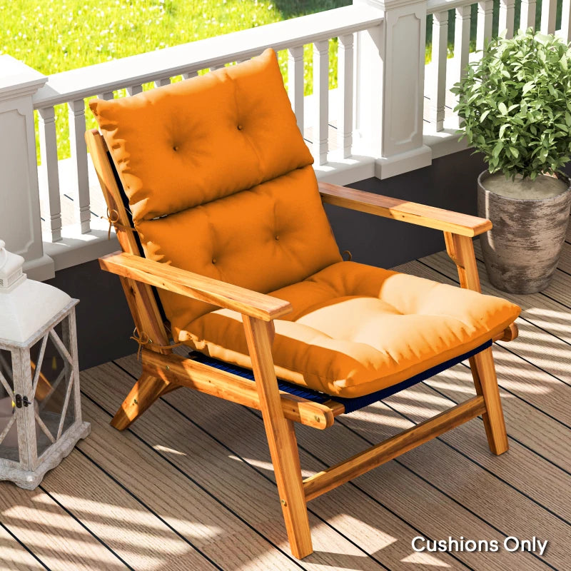 115 x 56cm Orange Rocking Chair Padded Seat Cushion