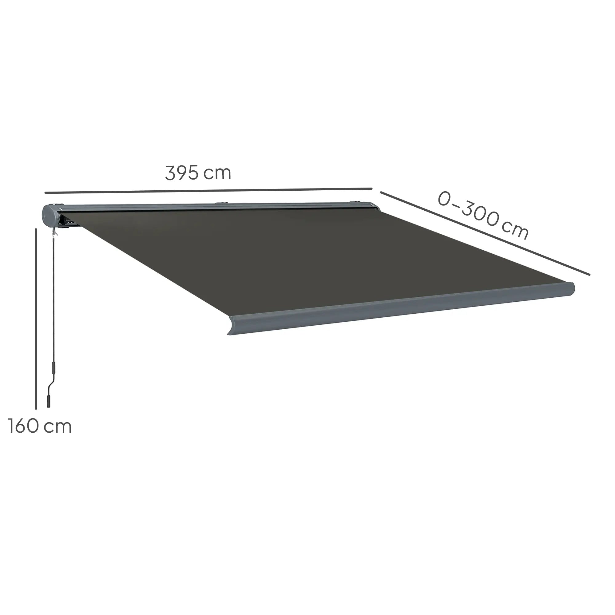 4m x 3m Retractable Electric Awning With Remote and Dark Grey Aluminium Frame UPF50+