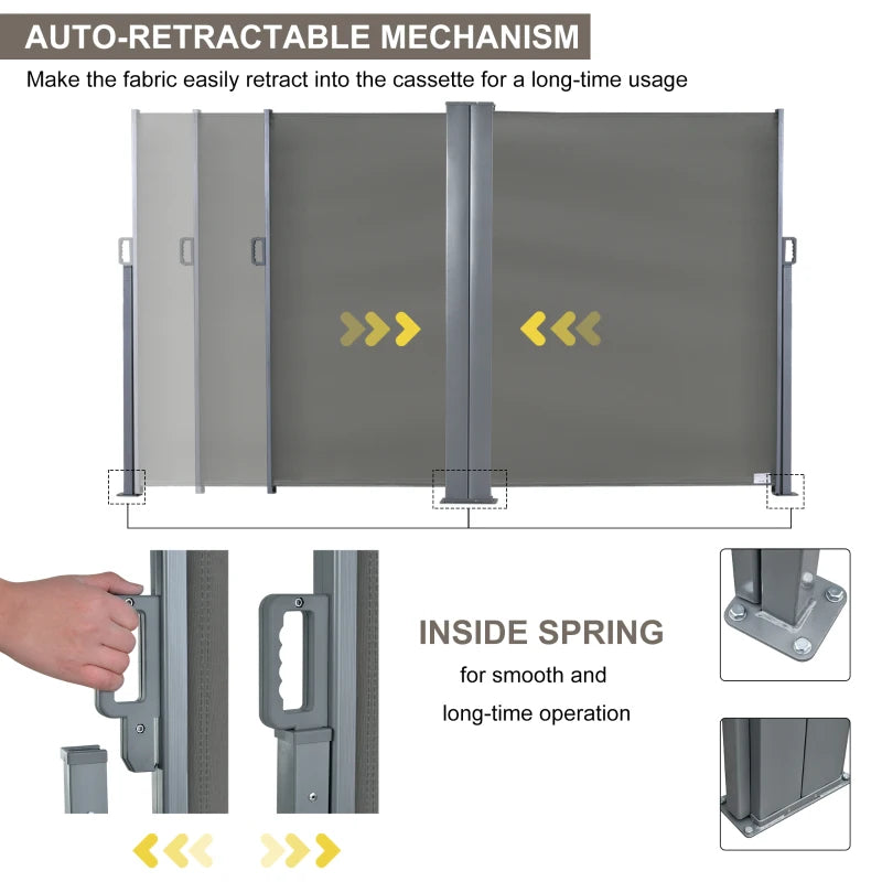 6m x 2m Retractable Side Awning Divider Screen