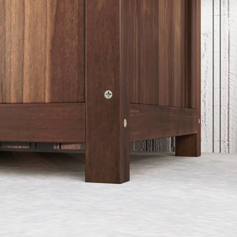 53L Dark Brown Wooden Garden Planter Box with Trellis - Free Standing Raised Bed for Climbing Plants, 76cm x 36cm x 170cm