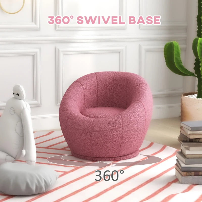 Stylish Swivel Upholstered Accent Chair for Living Room, Bedroom or Home Office in Pink