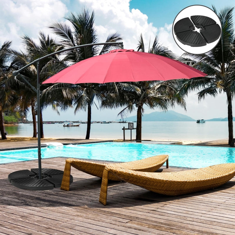Black Fillable Cantilever Parasol Weight Set - 52kg