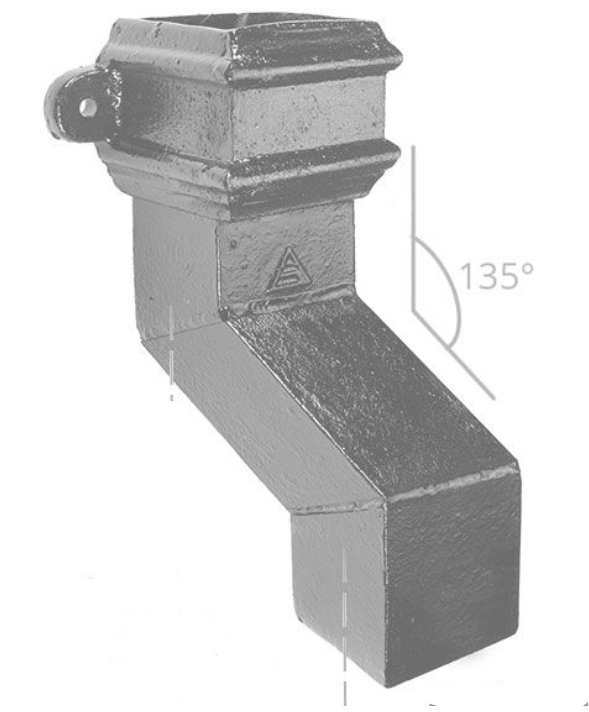 100 x 75mm Primed CI 76mm PLINTH Offset Eared - 135°