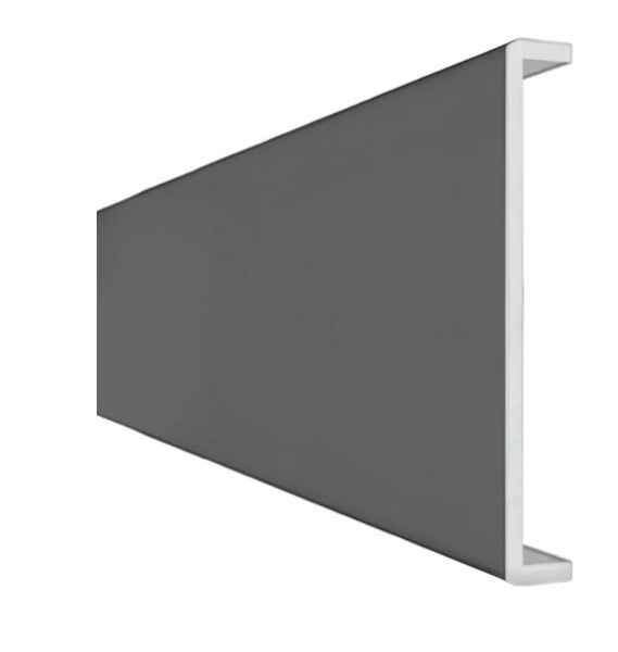 Freefoam 410mm Double Ended Plain Fascia - Anthracite Grey - 5m