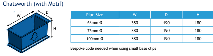 400w x 200h x 200d Cast Aluminium Ornamental Hopper Head (with Fleur de Lis motif) - 76mm outlet - Textured Black