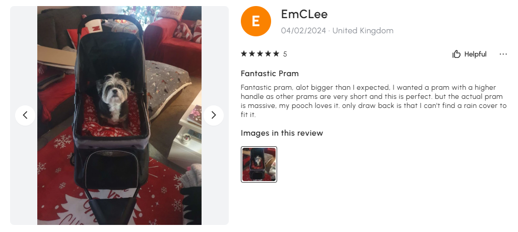 Grey Foldable Pet stroller - Dog Buggy with Three Wheels