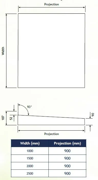 Alumasc Skyline CA160 Finchley Aluminium Door Canopy - All Colours