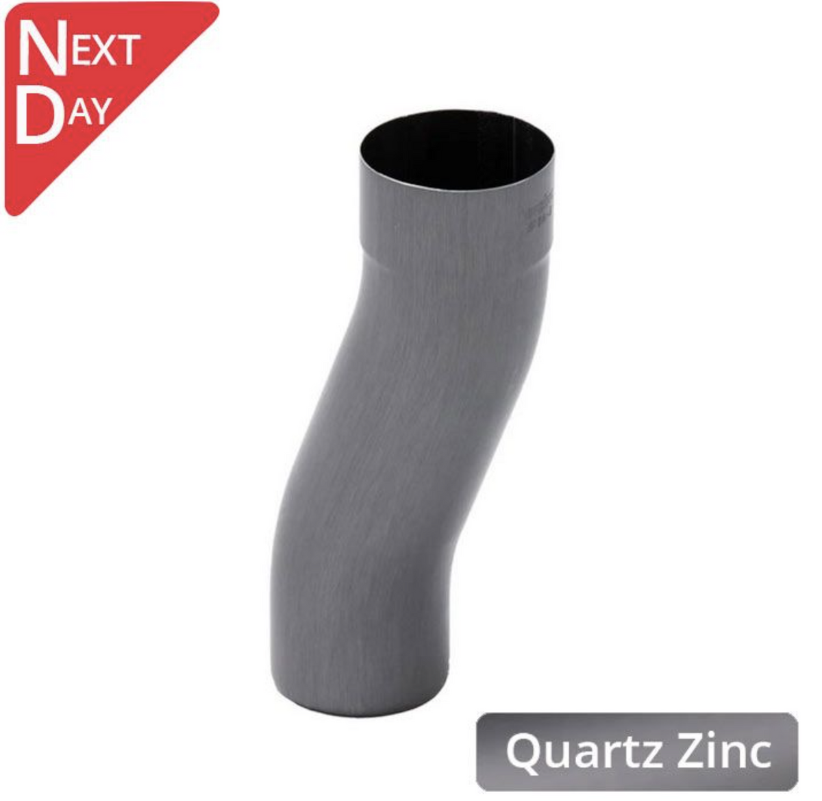 80mm Quartz Zinc Downpipe 60mm Projection Fixed Offset