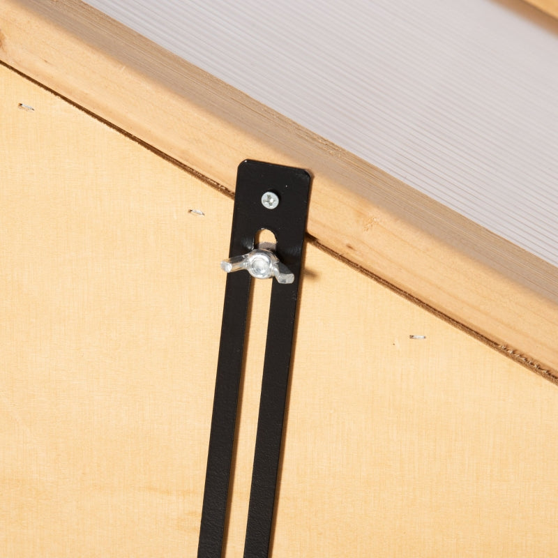 Grey Wooden Cold Frame Greenhouse with Openable Top Cover and Double Door, 70 x 50 x 120cm