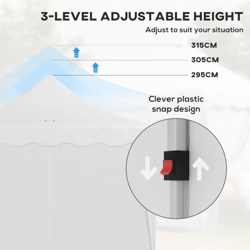 Height Adjustable 3x6m Pop Up Gazebo with Sides