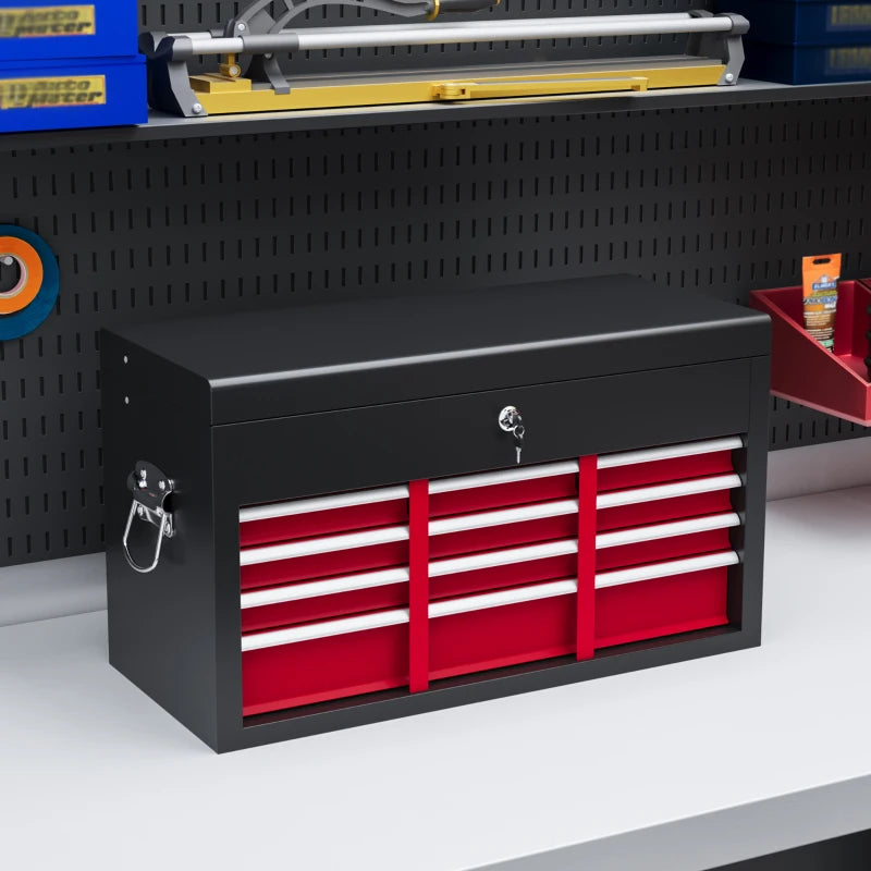 Six Drawer Tool Storage Chest in Red