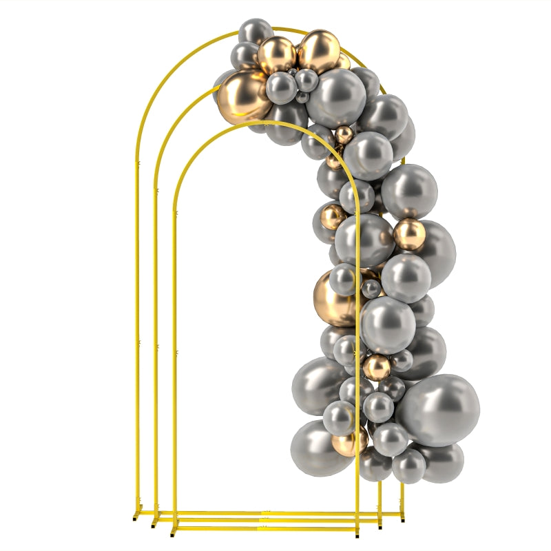 Metal Wedding Arch - 2.2m Gold Tone Backdrop Stand