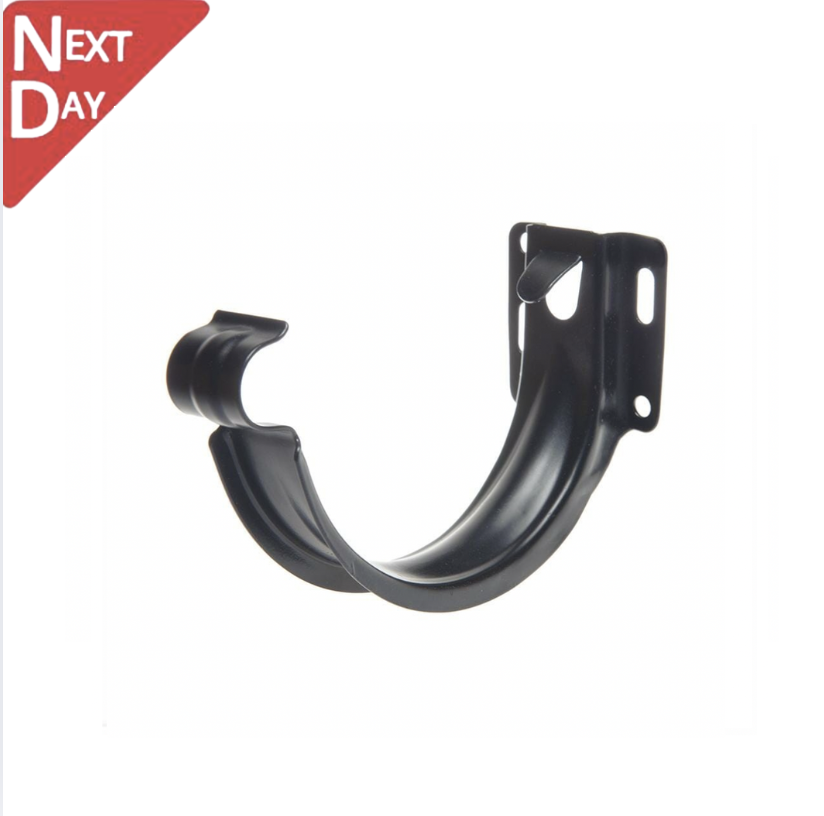 125mm Half Round Black Coated Galvanised Steel 'Short-back' Fascia Bracket