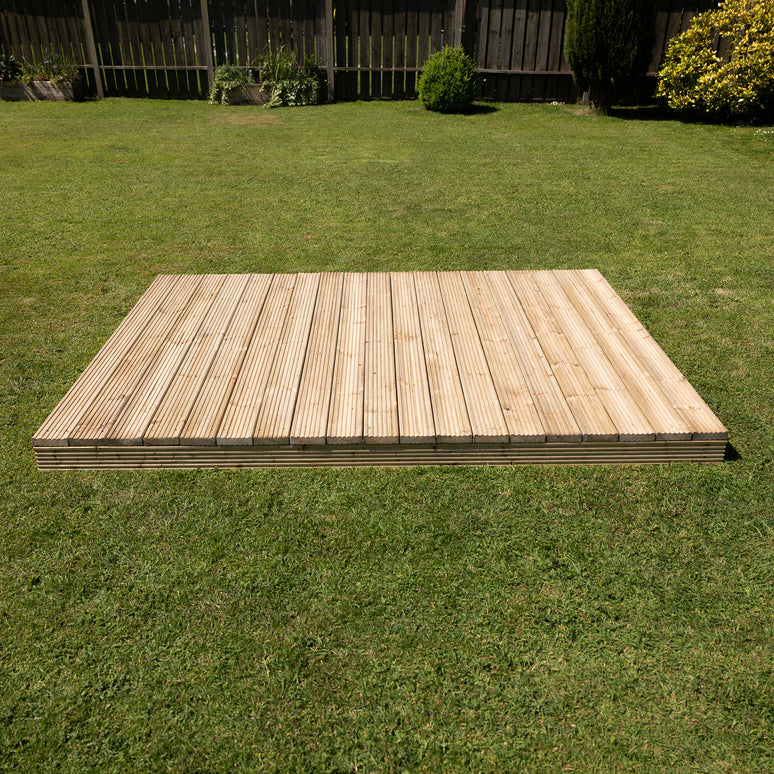 Pressure-Treated Redwood Decking Kit – Scandinavian Timber, Multiple Sizes, Complete DIY Garden Decking Solution with Joists & Fixings