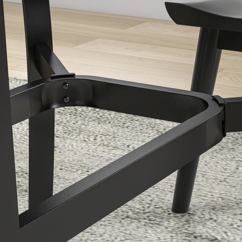 Black Steel Frame Garden Dining Table, 150cm x 90cm