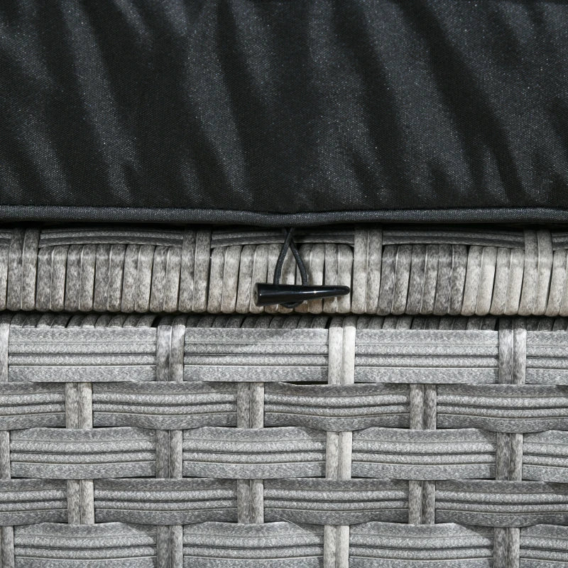 5-Piece Mixed Grey Rattan Corner Sofa With Footstools