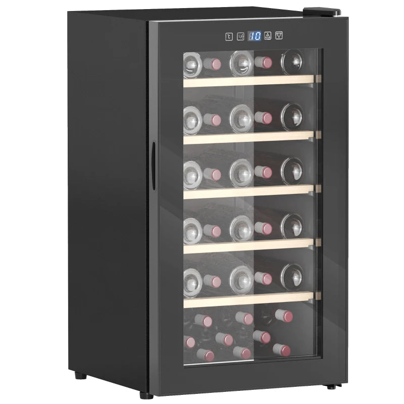 41 Bottle Wine Fridge - 91L Freestanding Cooler with Glass Door, LED Light, Digital Touch Control, Black