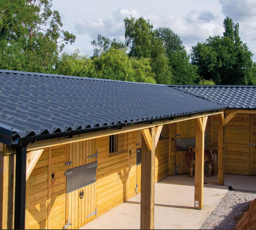 41/1000 Tile Form 0.7mm Thick GreenCoat® Pural Coated Roof Sheet Slate Grey