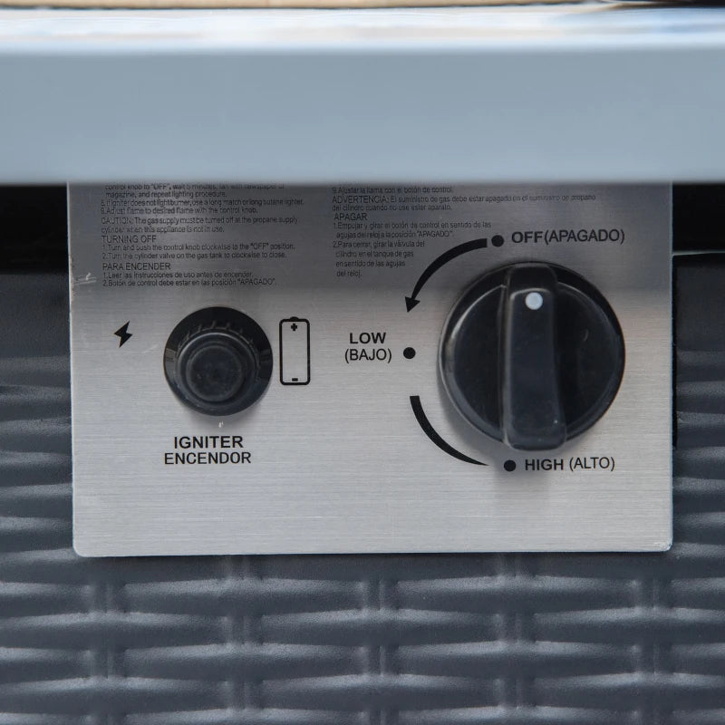 71x71cm 40000 BTU Gas Fire Pit Table - Stylish Black/Grey Outdoor Heating Solution for Patios & Backyards