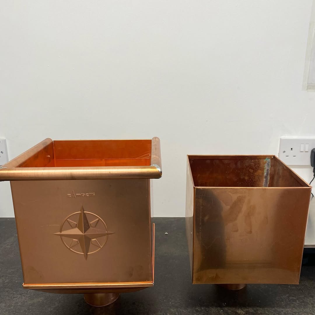 100mm Copper Plain Box Hopper